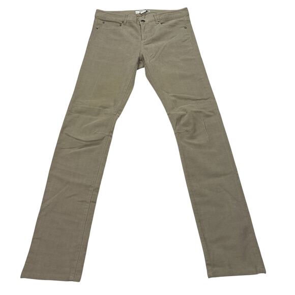 Helmut Lang Pants - Helmut Lang womens tan velour skinny pants, knee detail. Size 28. quiet luxury